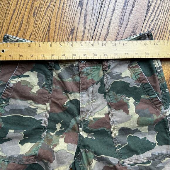Anthropologie Pants Womens Camo Linen Blend Cargo Pocket Green Khaki Size 27100 - Picture 5 of 10